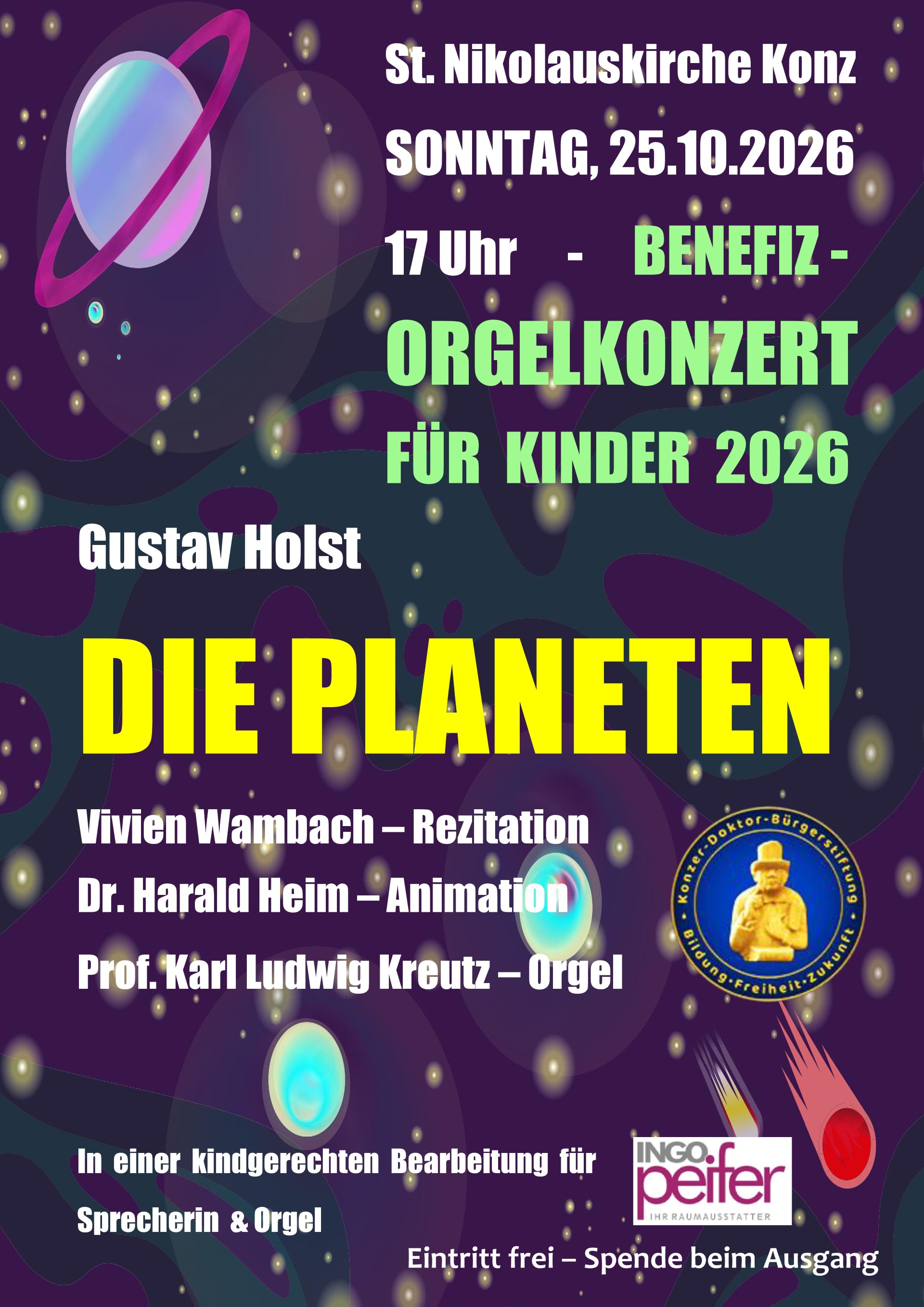 Die Planeten _ Orgelkonzert für Kinder (c) KLK Die Planeten _ Orgelkonzert für Kinder